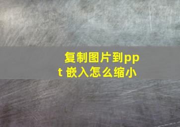 复制图片到ppt 嵌入怎么缩小